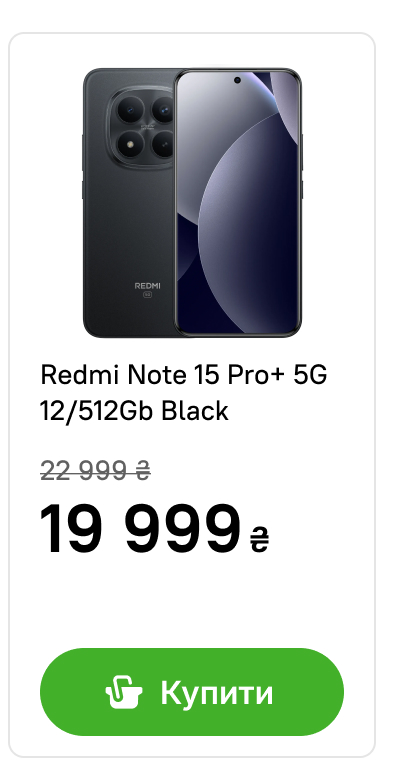 Смартфон Xiaomi Redmi Note 15 Pro+ 5G 12/512Gb Black